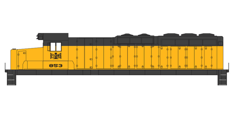 Bessemer and Lake Erie Locomotive Decals Conneaut Service Decals