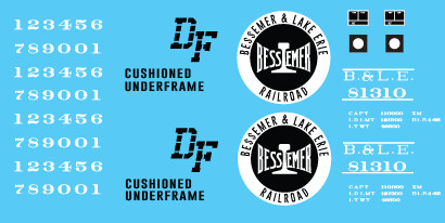 Bessemer &amp; Lake Erie 40&#39; Box Car Decals (BLE)