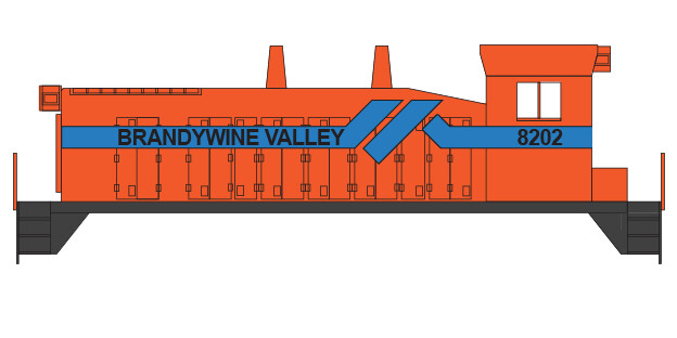 Brandywine Valley Switchers Orange &amp; Blue paint Scheme