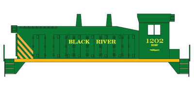 Black River &amp; Western SW1200 #1202 - Green and Yellow Decal Set