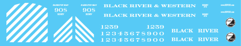 Black River &amp; Western SW1200 Switchers and Caboose Decal Set