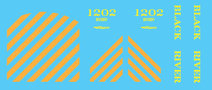 Black River &amp; Western SW1200 #1202 - Green and Yellow Decal Set