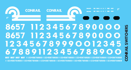 HO Scale - Conrail EMD Switcher (76-91) Decal Set