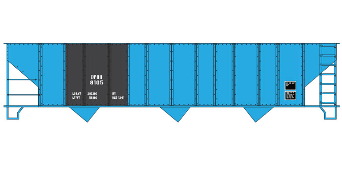 Buffalo &amp; Pittsburgh (BPRR) 100T 3 Bay Open Hopper, ex Rock Decals