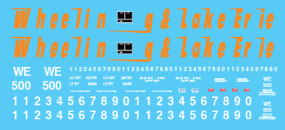 HO Scale - Wheeling &amp; Lake Erie 100T 3 bay Hopper Decals