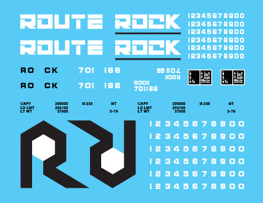 Rock Island Blue Open Hopper Decal Set