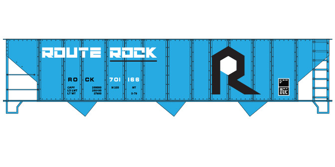 Rock Island Blue Open Hopper Decal Set