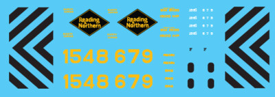 Reading Northern SW1500 (2017+) Decals (RBMN)