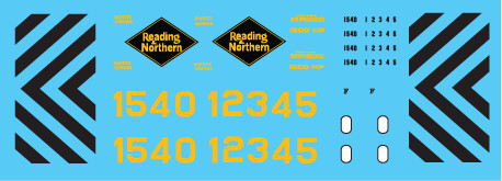 Reading Northern MP15DCs (2017+) Decal Set (RBMN)
