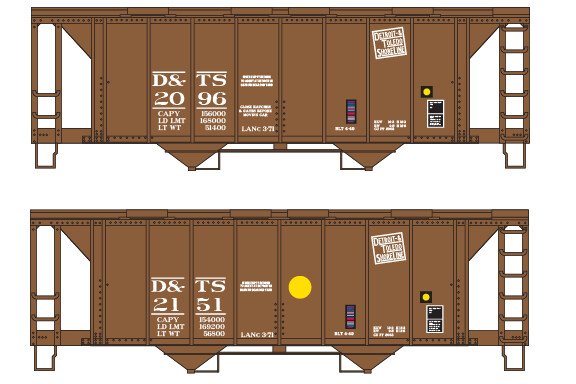 Detroit &amp; Toledo Shore Line PS2 2 Bay Covered Hopper Decals (DTSL)