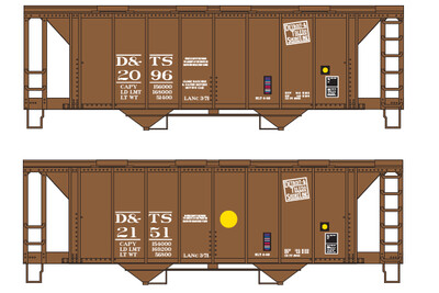 Detroit &amp; Toledo Shore Line PS2 2 Bay Covered Hopper Decals (DTSL)