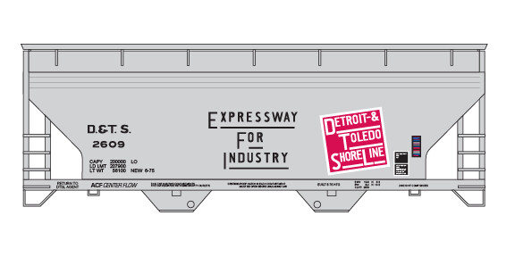 Detroit &amp; Toledo Shore Line 2 Bay ACF Covered Hopper Decals (DTSL)