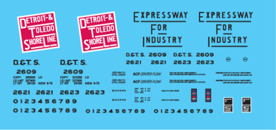 HO Scale - Detroit &amp; Toledo Shore Line 2 Bay ACF Covered Hopper Decals (DTSL)