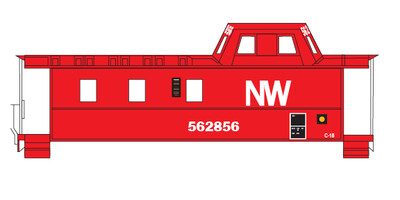 Norfolk Western C-18 Caboose White NW Logo Decals