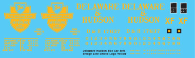 Delaware Hudson Box Car 40ft Bridge Line Yellow Shield