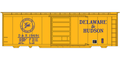 HO Scale - Delaware Hudson Box Car 40ft Bridge Line Blue Circle