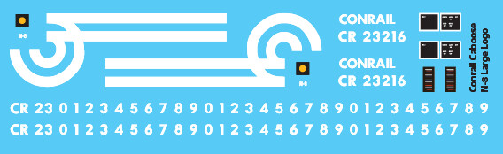 Conrail Caboose N-8 Large Logo Decals