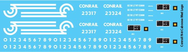 Conrail Caboose N-8 Med Logo Decals
