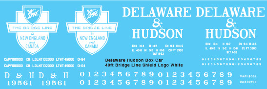 Delaware Hudson Box Car 40ft Bridge Line White Shield