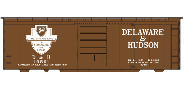 Delaware Hudson Box Car 40ft Bridge Line White Shield