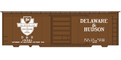 N Scale - Delaware Hudson Box Car 40ft Bridge Line White Shield