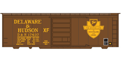 HO Scale - Delaware Hudson Box Car 40ft Bridge Line Yellow Shield