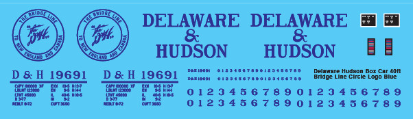 Delaware Hudson Box Car 40ft Bridge Line Blue Circle