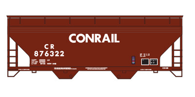 N Scale - Conrail Covered Hopper 2 Bay ACF Brown/White
