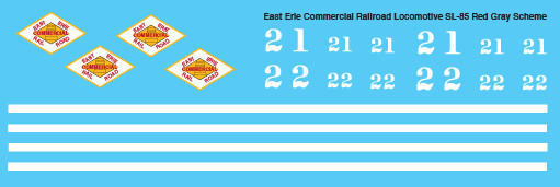 East Erie Commercial SL-85 Red Gray Scheme Decals