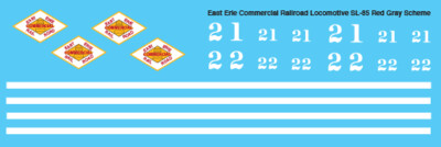 East Erie Commercial SL-85 Red Gray Scheme Decals