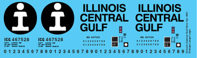 N Scale - Illinois Central Gulf Box Car 40ft Orange Large Logo Decals