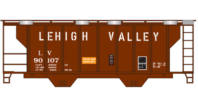 N Scale - Lehigh Valley Covered Hopper 2 Bay PS2 Sand Service