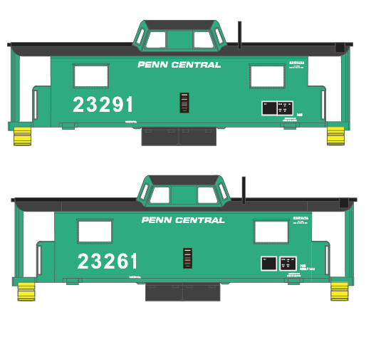 Penn Central Caboose N-8 No Logo Decals