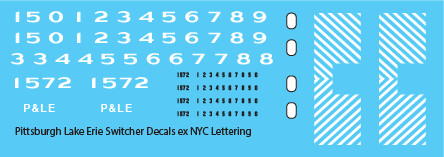 Pittsburgh Lake Erie Loco Switchers ex NYC Lettering Decals