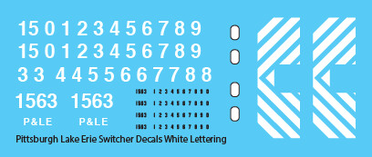Pittsburgh Lake Erie Loco Switchers White Lettering Decals