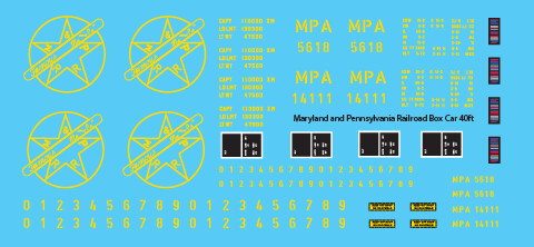 Maryland Pennsylvania 40ft Box Car Decals