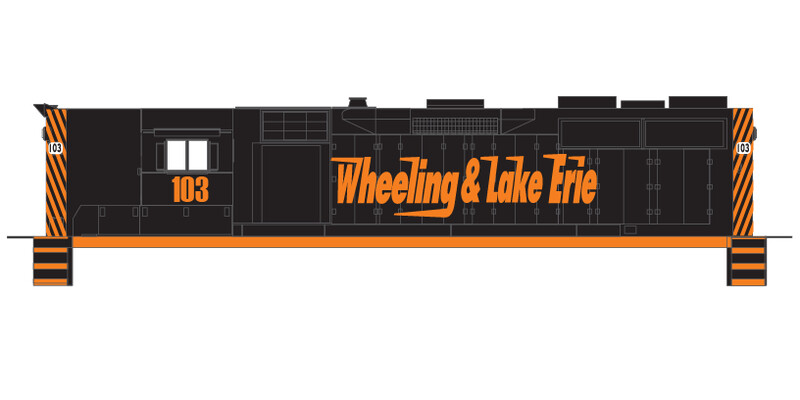 Wheeling &amp; Lake Erie (WE) GP35 Locomotive Decals