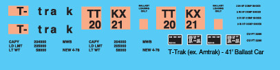 TTRAK Ballast Hopper Decals