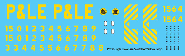 Pittsburgh Lake Erie Loco Switchers Yellow Lettering Decals