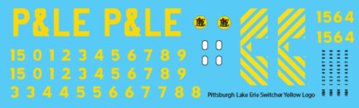 Pittsburgh Lake Erie Loco Switchers Yellow Lettering Decals