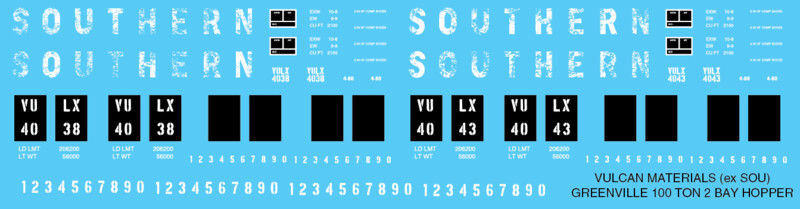 Vulcan Minerals Open Hopper 100t ex SOU Decals