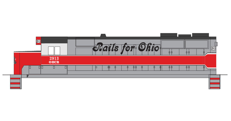 Rails for Ohio GP35 Locomotive Decal Set (OHCR)