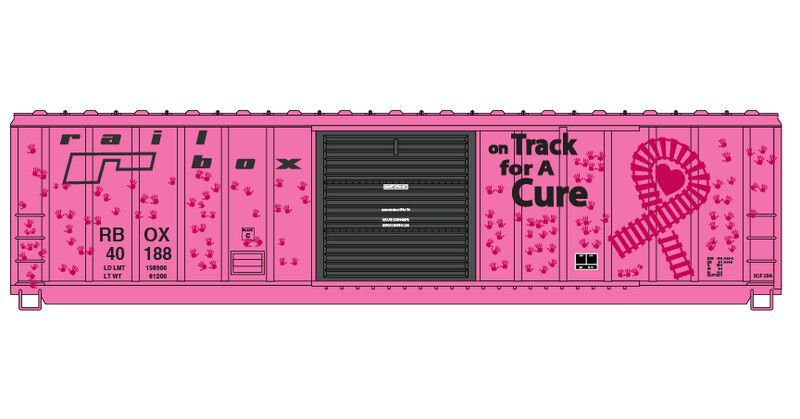 O Scale (1:48) - Railbox Pink On Track for a Cure Hands Add-on - RBox 40188