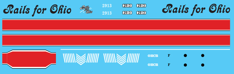 Rails for Ohio GP35 Locomotive Decal Set (OHCR)