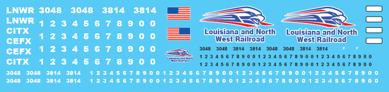 Louisiana &amp; North West Railroad Locomotive Decals