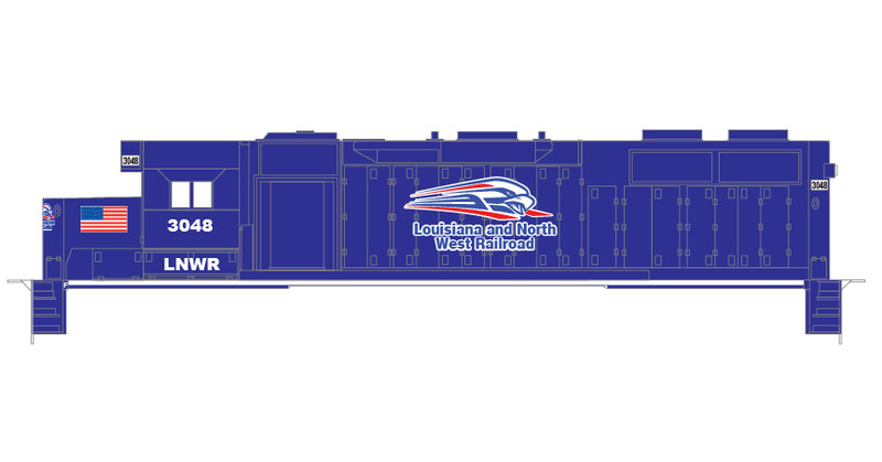 Louisiana &amp; North West Railroad Locomotive Decals