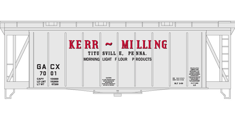 Kerr Milling Covered Hopper 40ft Airslide Decals