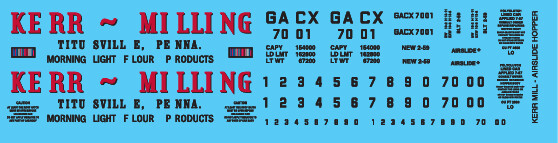 Kerr Milling Covered Hopper 40ft Airslide Decals