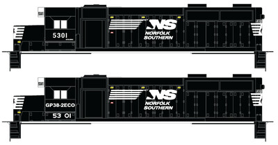 N Scale - Norfolk Southern GP38-2ECO Locomotive Decals