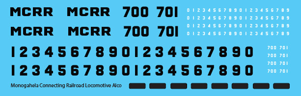 Monongahela Connecting Alco Locomotive Decals